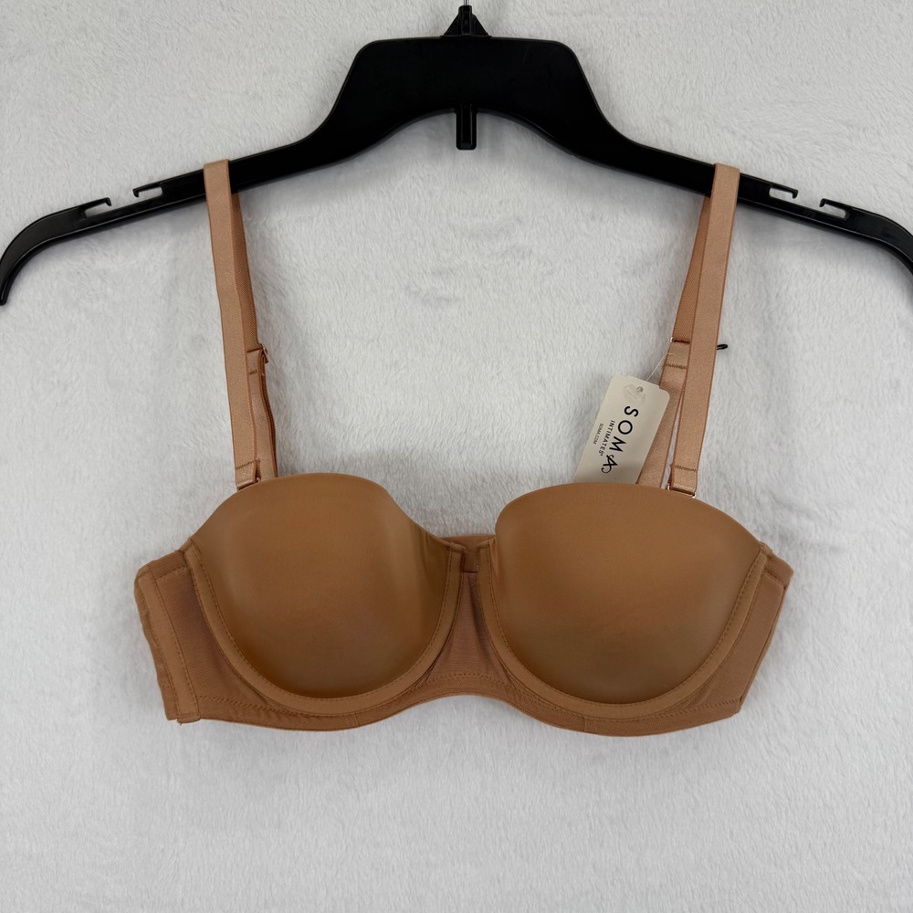 Soma Intimates Telltale The Creator Strapless Bra Toasted Nude 32C Underwire
